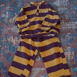 Purple and Yellow Striped Kids Matching Set
